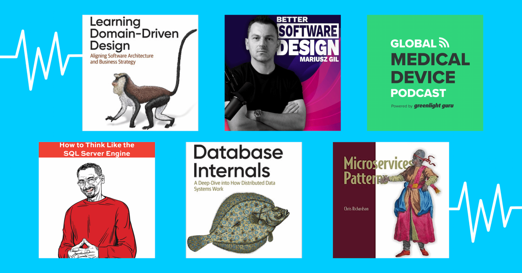Books, blogs and podcasts recommended by Revolve developers: “Learning Domain-Driven Design”, “Database Internals”, “Global Medical Device Podcast” and others